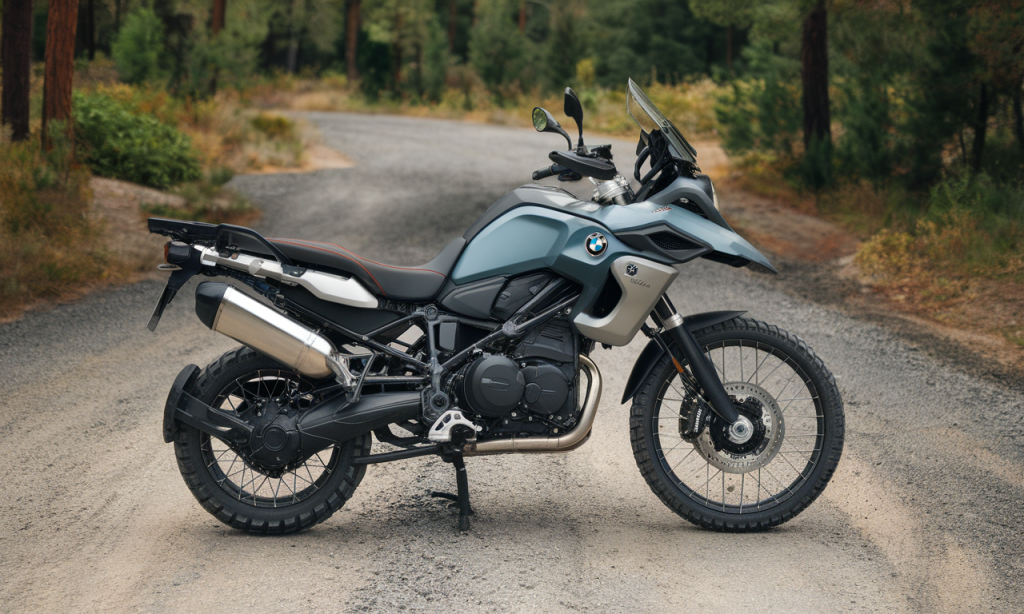 Moto BMW F 800 GS d'occasion stationnée en extérieur