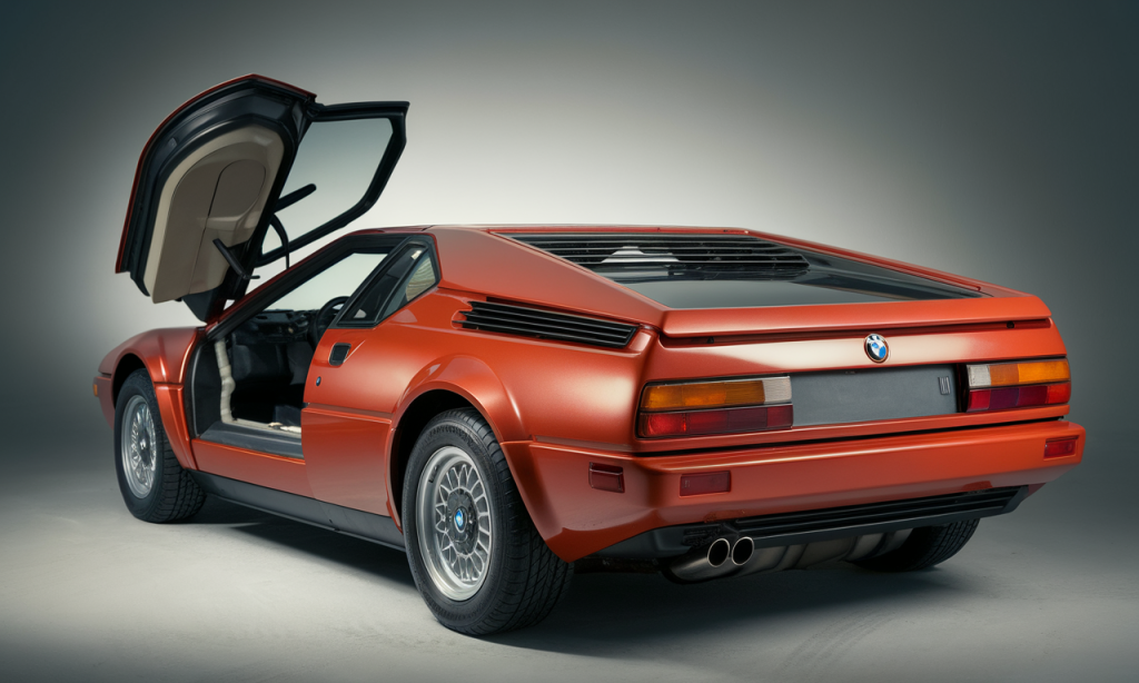 BMW M1 d'occasion rouge garée sur la route