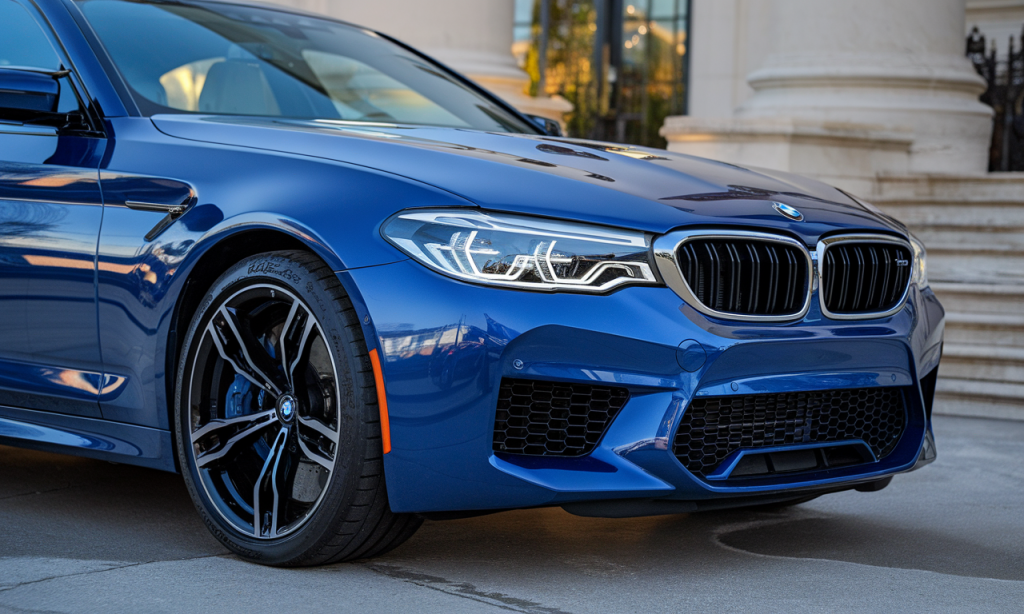 Vue de la BMW M5, une berline sportive de luxe