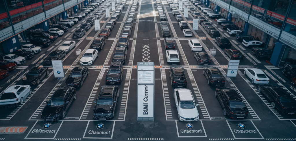 Vue extérieure d'un garage BMW à Chaumont