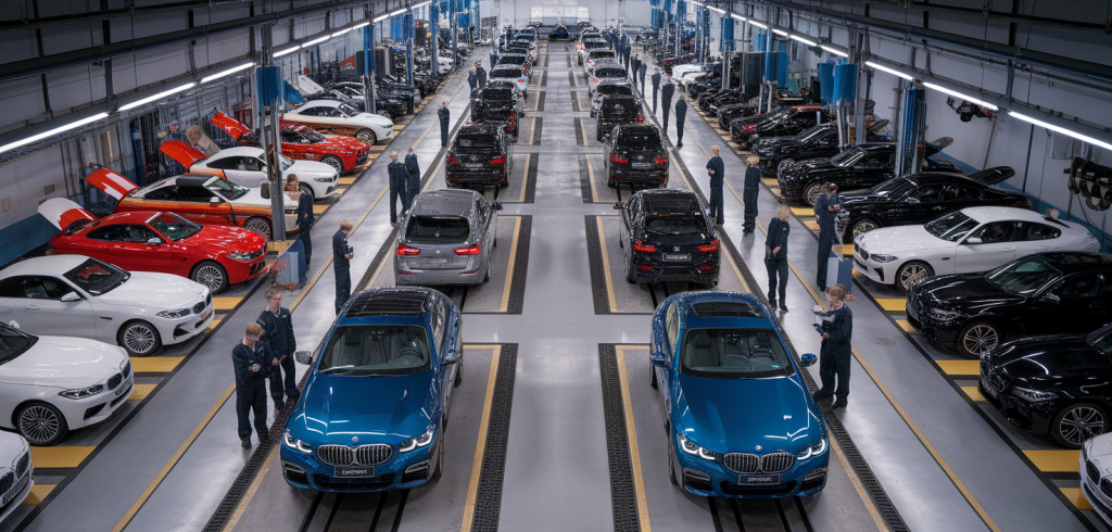 Vue extérieure d'un garage BMW à Fontainebleau