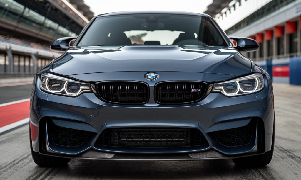 Vue de la BMW M3 avec son design sportif et élégant