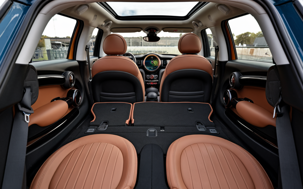 Vue latérale de la Mini Cooper 2024, voiture compacte au design moderne