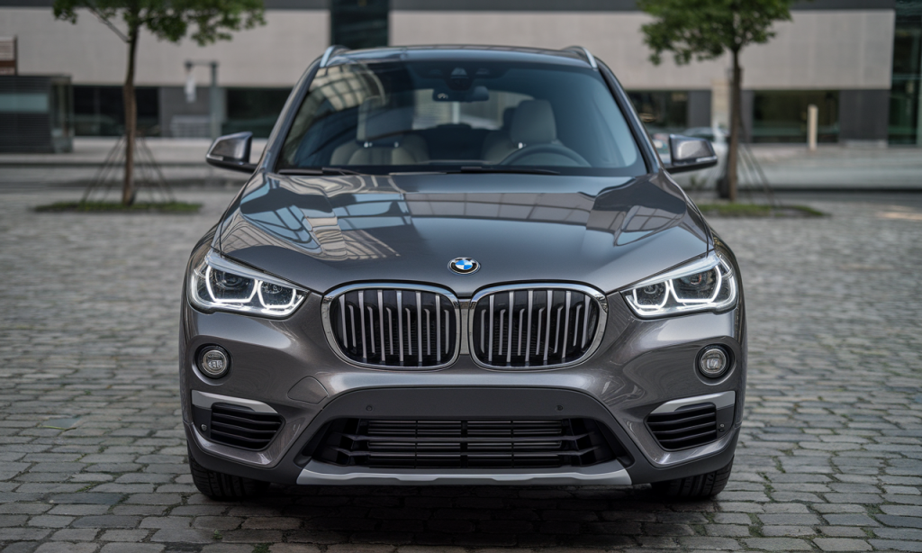 BMW X1 stationnée sur une route panoramique