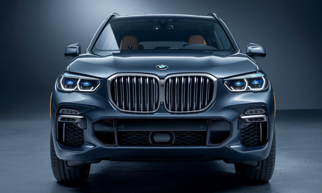 BMW X5 noire stationnée sur une route