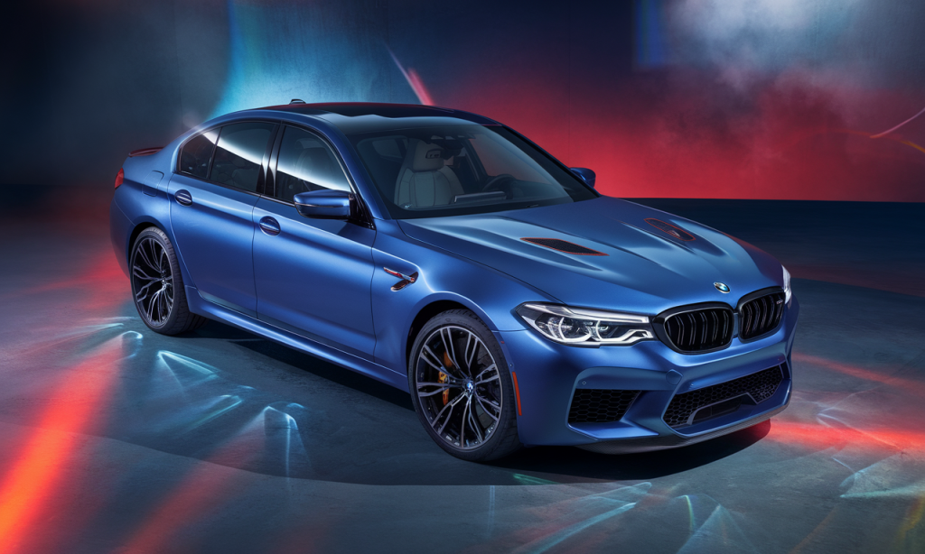 Vue de la BMW M5 avec son prix affiché