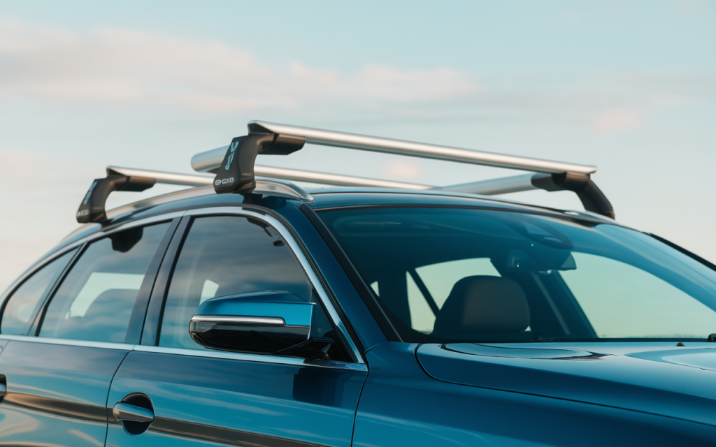 Barre de toit installée sur une BMW Série 3