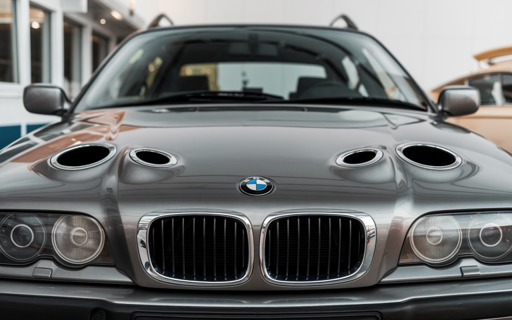 Vue latérale d'une BMW E46 garée en extérieur