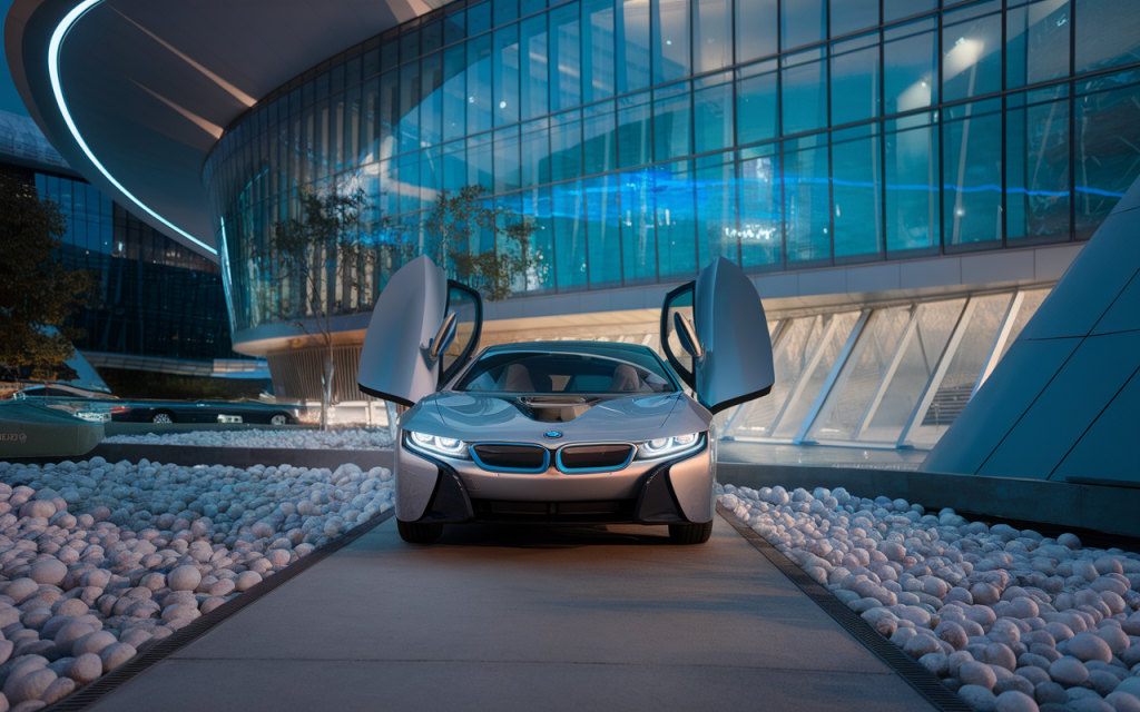 Vue latérale de la BMW i7, une berline électrique haut de gamme