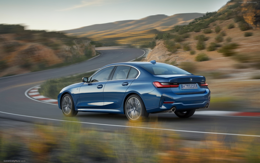 Vue de la BMW Série 3 2022, une berline élégante et sportive