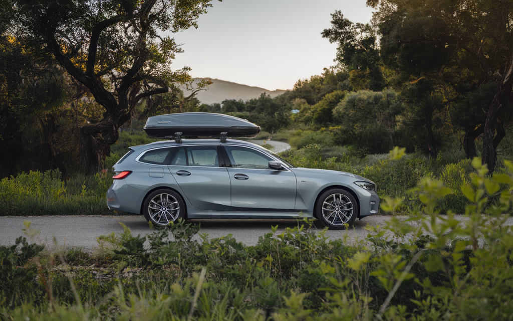 Vue latérale d'une BMW Série 3 Break moderne et élégante