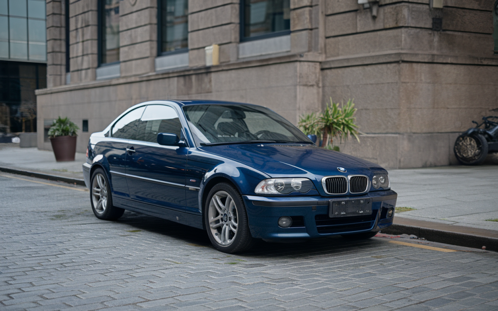 Vue de la BMW Série 3 E46, une berline allemande emblématique