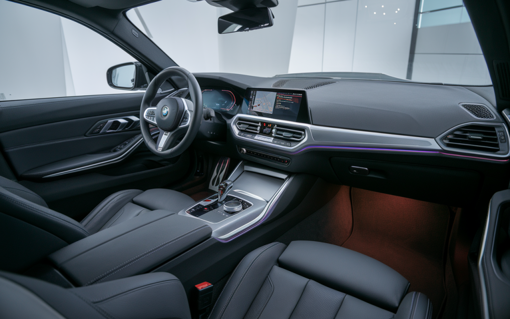 Vue de l'intérieur moderne et raffiné d'une BMW Série 3