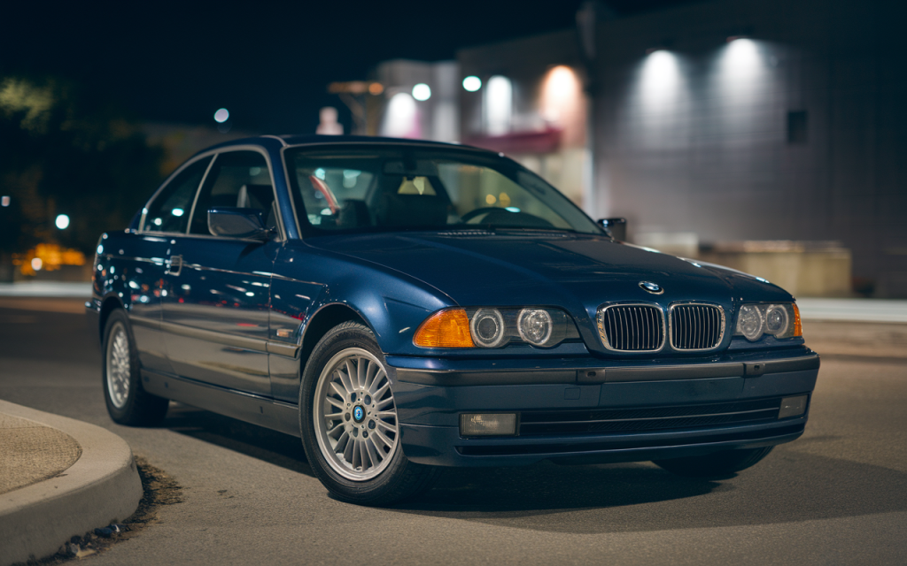 BMW Série 3 d'occasion stationnée sur un parking