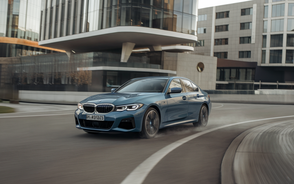 Vue de la BMW Série 3 équipée du pack M