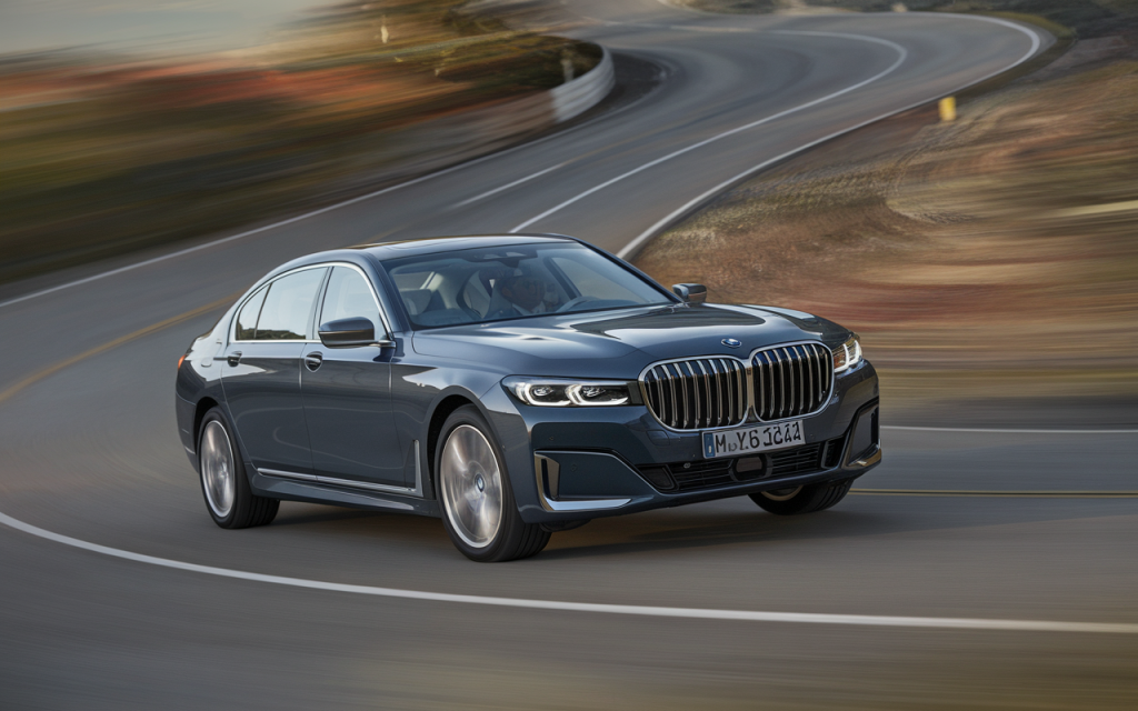 Vue de la BMW Série 7, berline de luxe haut de gamme