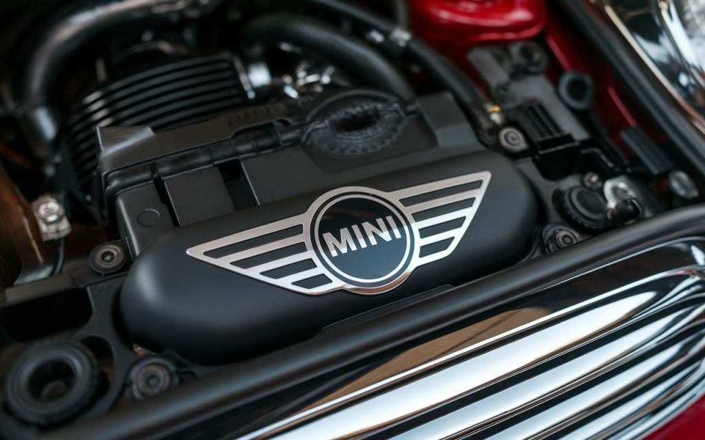 Boîte de vitesse d’une Mini Cooper vue en gros plan