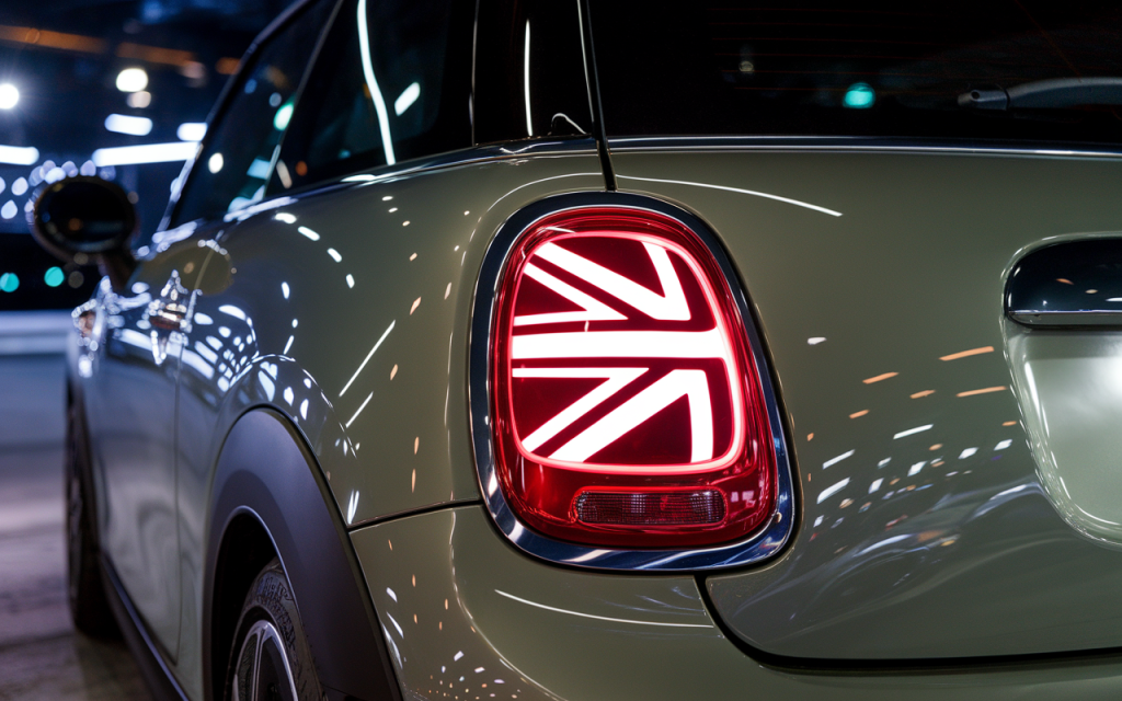 Nouvelle Mini Cooper 2024 de couleur rouge sur route panoramique