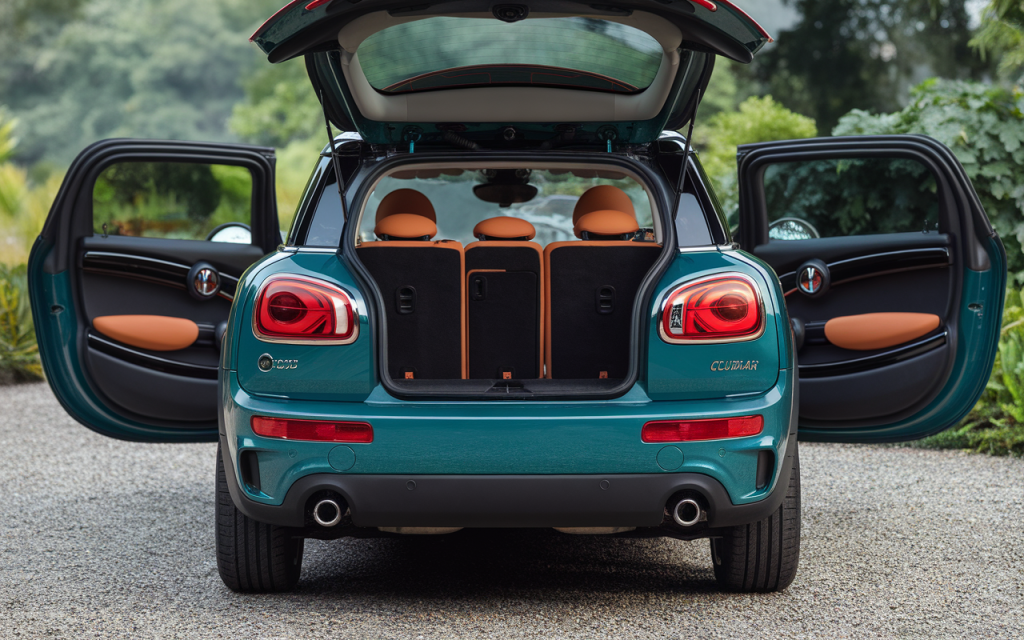Vue latérale d'une Mini Cooper Clubman stationnée en extérieur