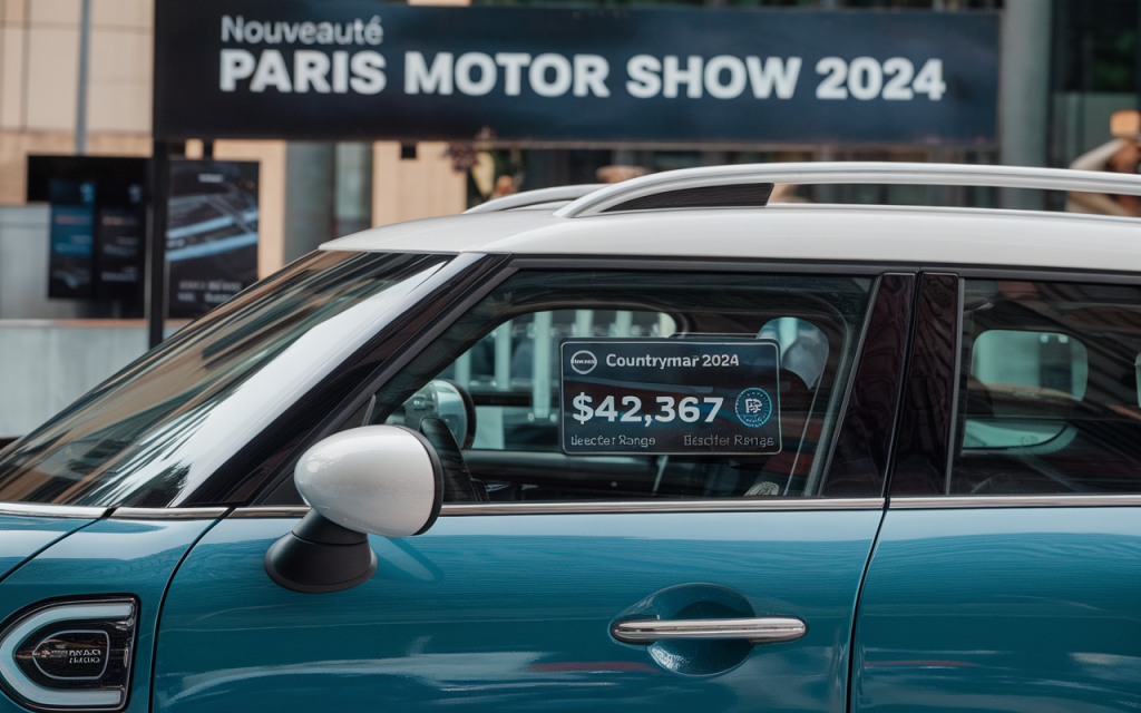 Vue d'une Mini Cooper rouge garée sur une route