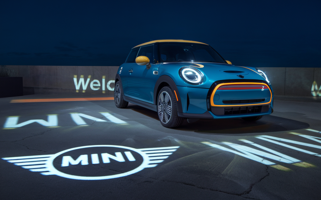 Vue de la nouvelle Mini Cooper stationnée en extérieur
