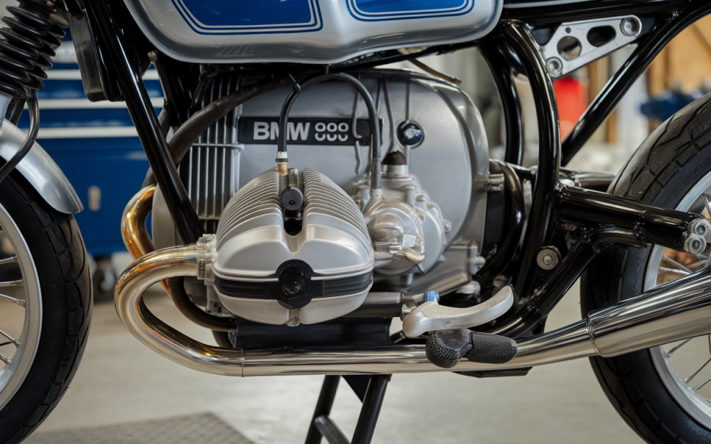 Scooter trois roues BMW SCT 800 stationné en extérieur