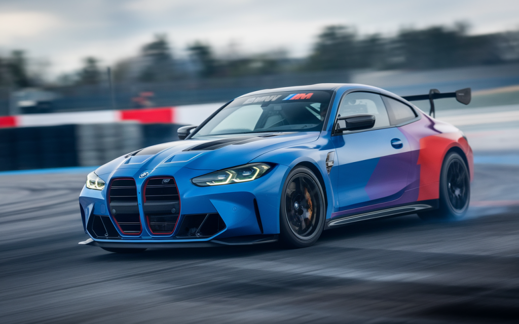Voiture de course BMW Motorsport sur circuit