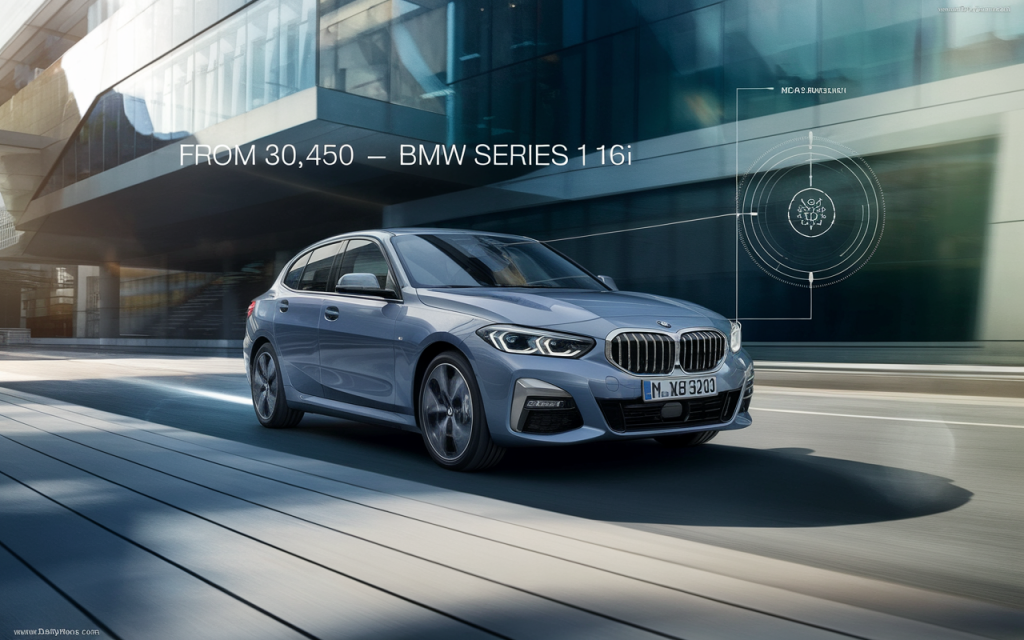 Vue de la BMW Série 1 avec indication de prix