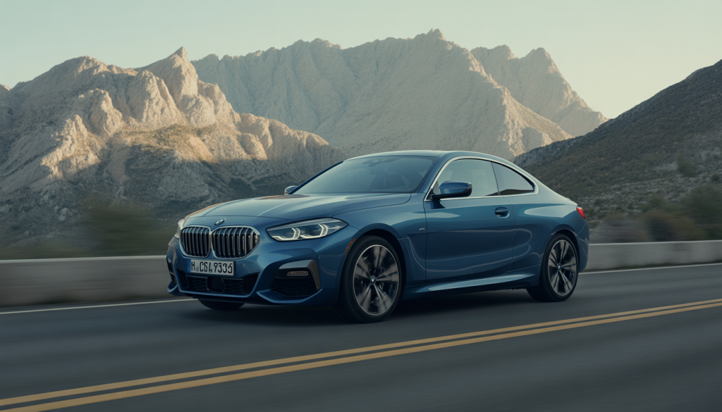 BMW Série 2 Coupé au design sportif sur route de montagne
