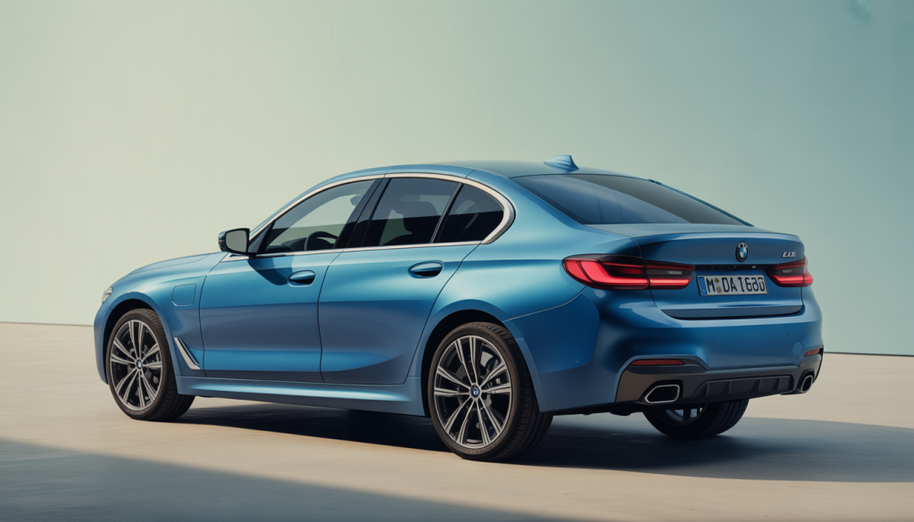 BMW moderne après mise à jour LCI avec phares et feux redessinés