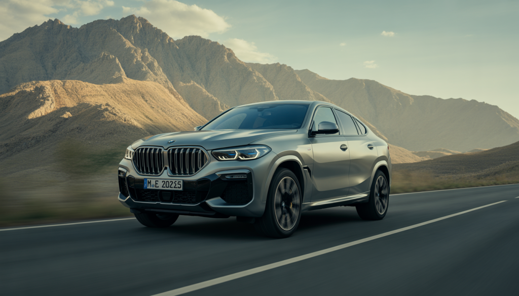 BMW X6 : Les Points Clés, Dernières Tendances et Développements 18 BMW X6 2025 photographié sur une route de montagne, angle dynamique
