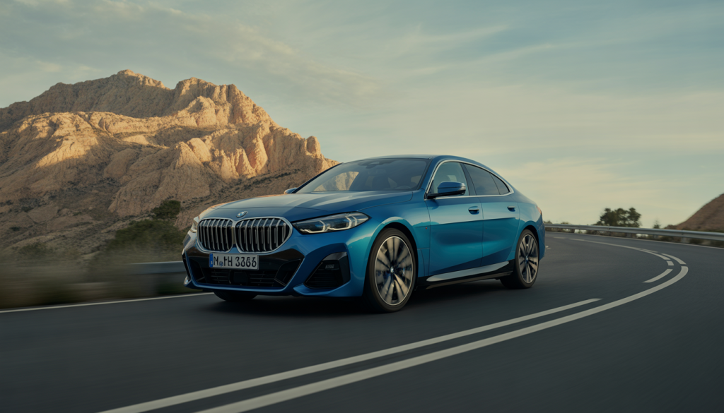 BMW Série 2 : Les Points Clés, Tendances et Développements 12 BMW Série 2 Gran Coupé photographiée sur une route sinueuse, vue dynamique