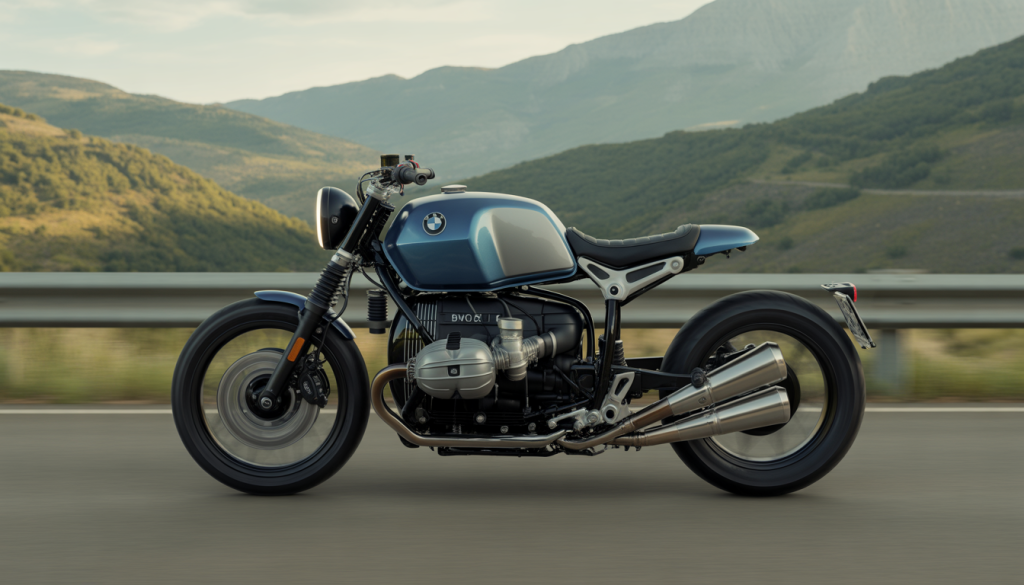 Moto BMW : Les Points Clés, Dernières Tendances et Développements 16 Moto BMW moderne 1300cc sur route pittoresque, style réaliste