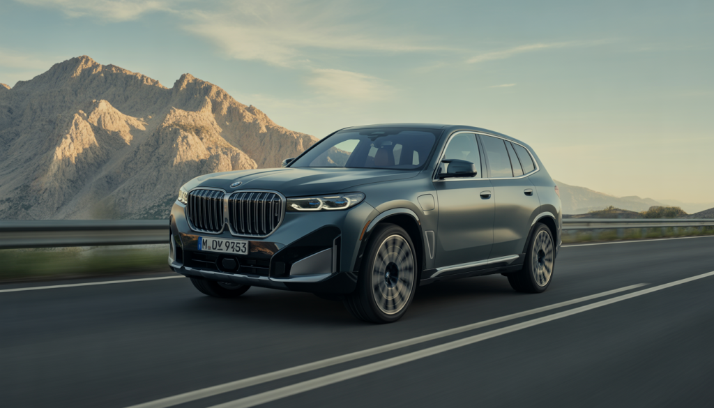 BMW XM : Un SUV de Performance de Luxe avec des Caractéristiques Techniques Impressionnantes 17 BMW XM SUV argenté sur une route de montagne, vue dynamique
