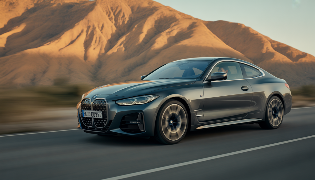 BMW Série 4 : Un Aperçu Détaillé 1 BMW Série 4 Coupé roulant, vue latérale avec intérieur visible