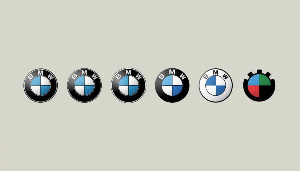 Logo BMW : Histoire, Évolution, et Développements Récents 7 Chronologie photoréaliste des logos BMW de 1917 à nos jours