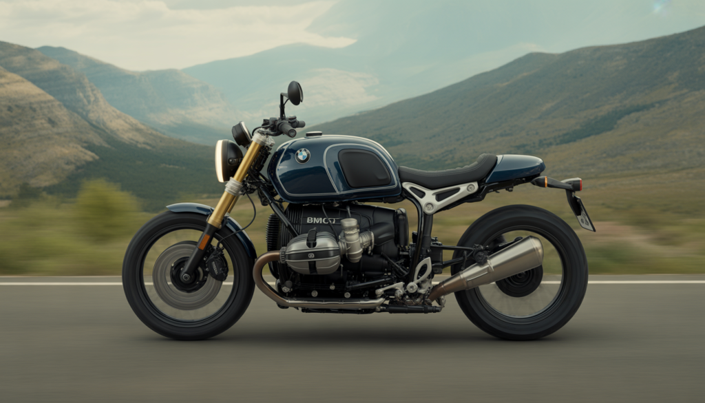 BMW Moto: Points Clés, Tendances et Développements 11 BMW motorcycle on scenic road in photorealistic style